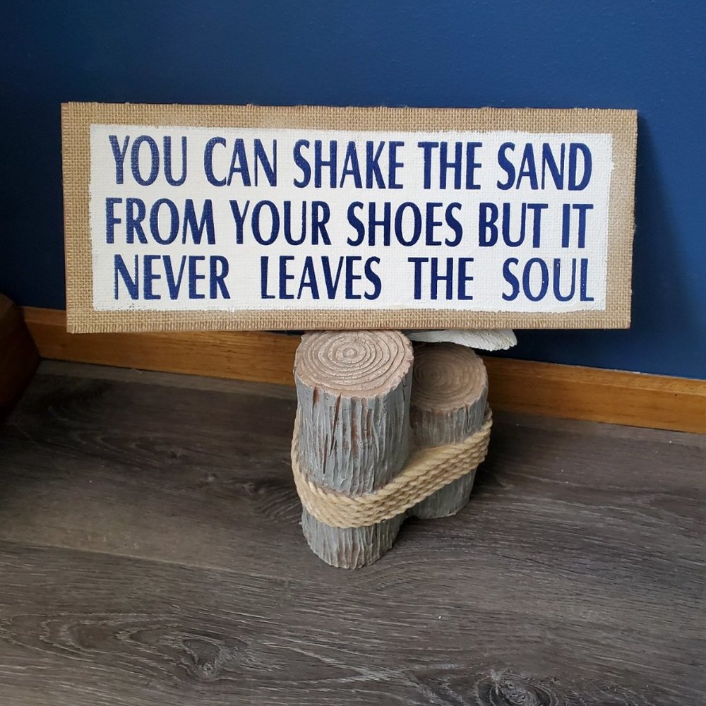 You Can Shake Sand From Shoes Burlap Look Sign
